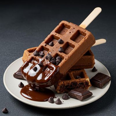 Chocolate Burst Waffle Popsicle